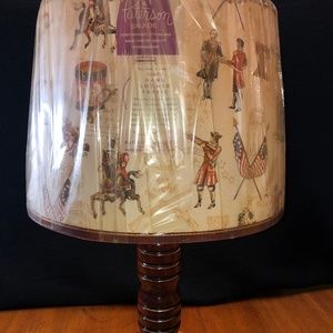 Vintage Wooden Lamp with Revolutionary War Shade NEW